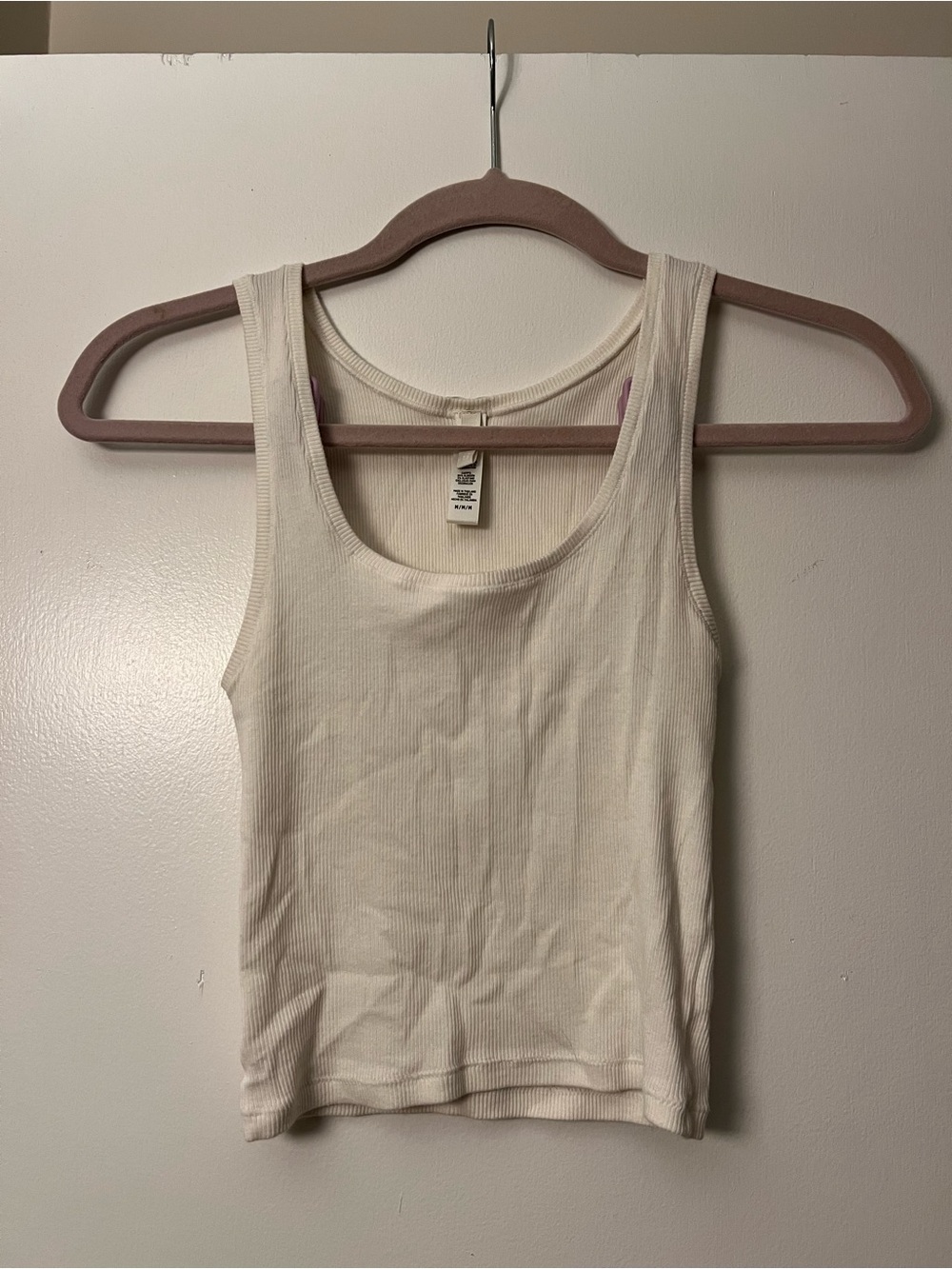 SKIMS Cream Ribbed Tank Top